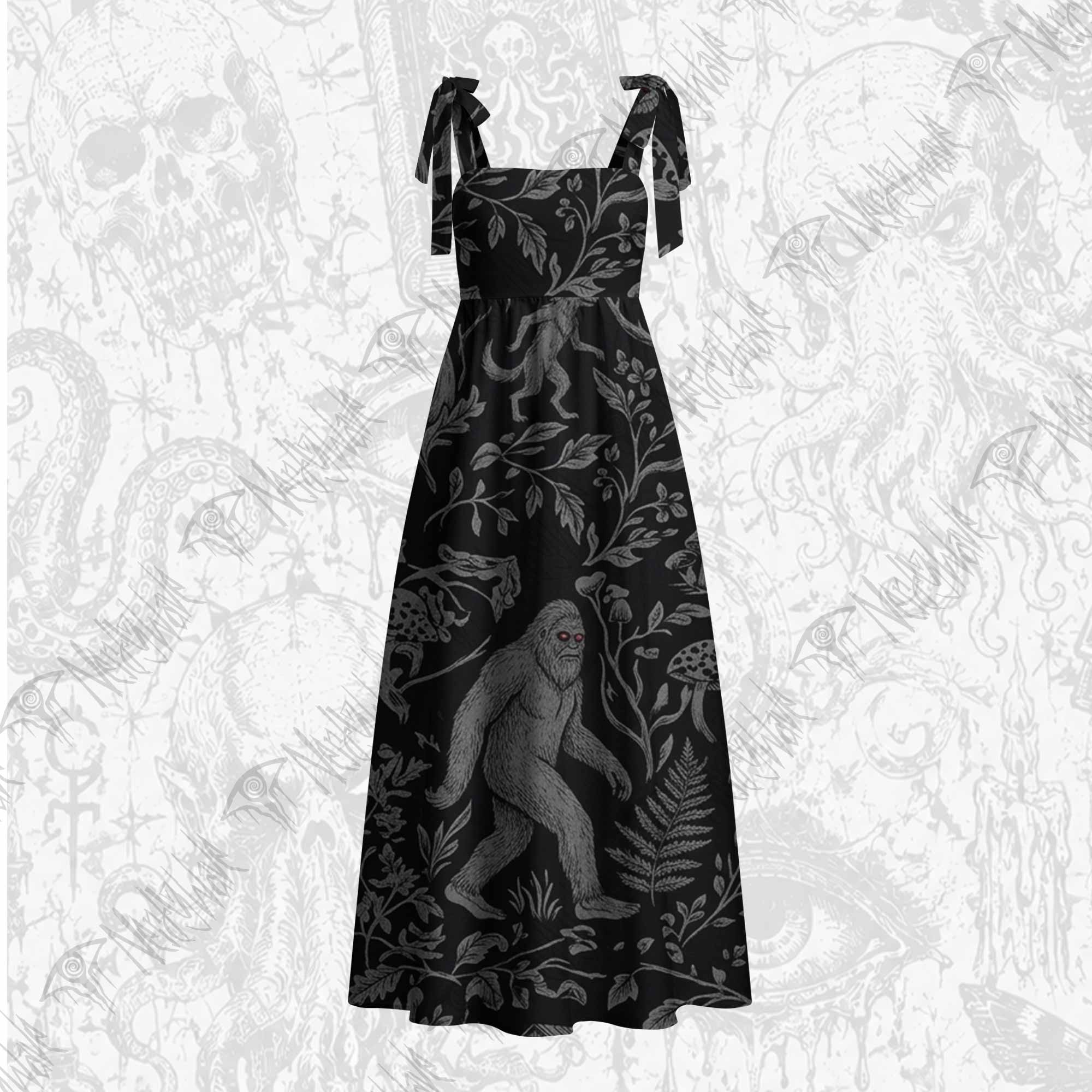 Cryptid Forest Tie Shoulder Maxi Dress
