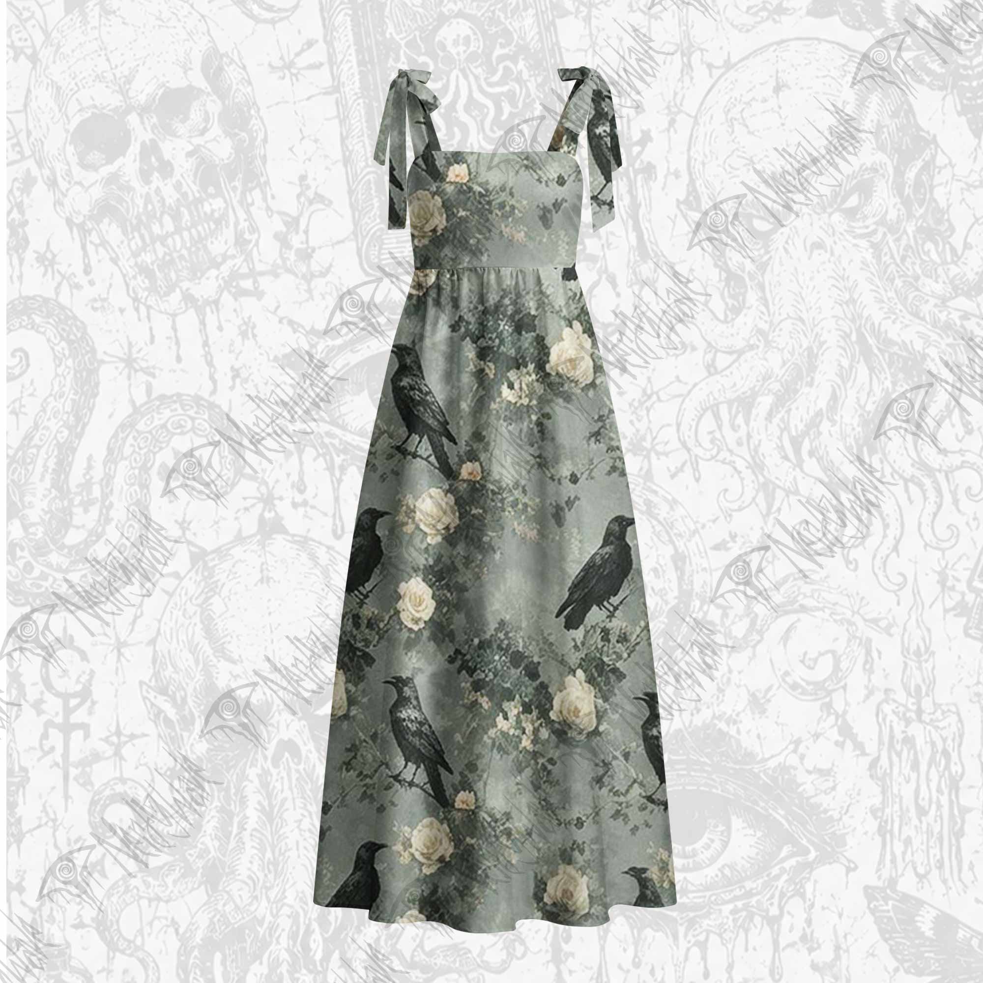 Raven’s Requiem Tie Shoulder Maxi Dress