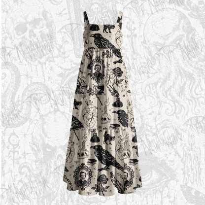 Raven’s Ink Wide Straps Maxi Dress