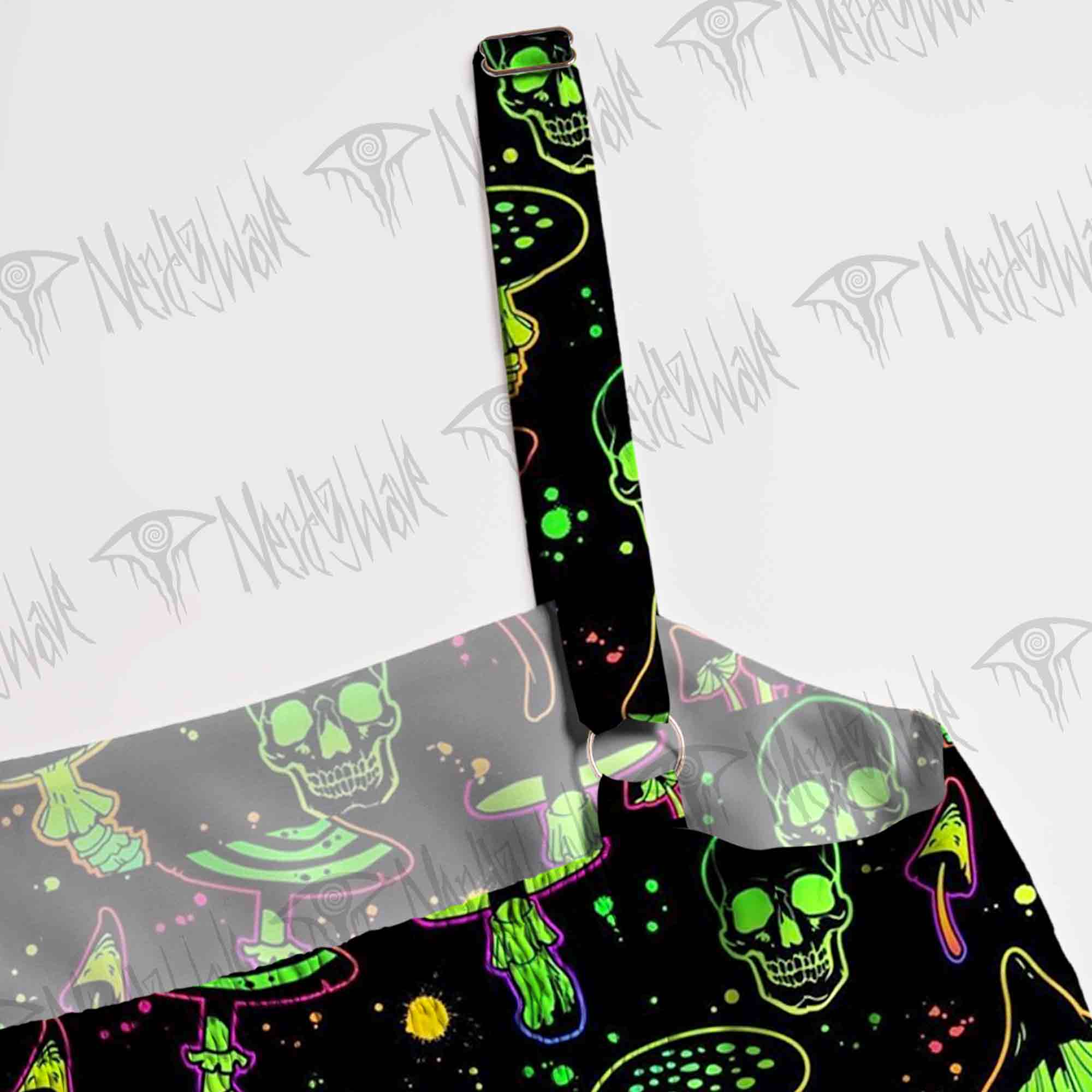 Neon Green Skulls Wide Straps Maxi Dress