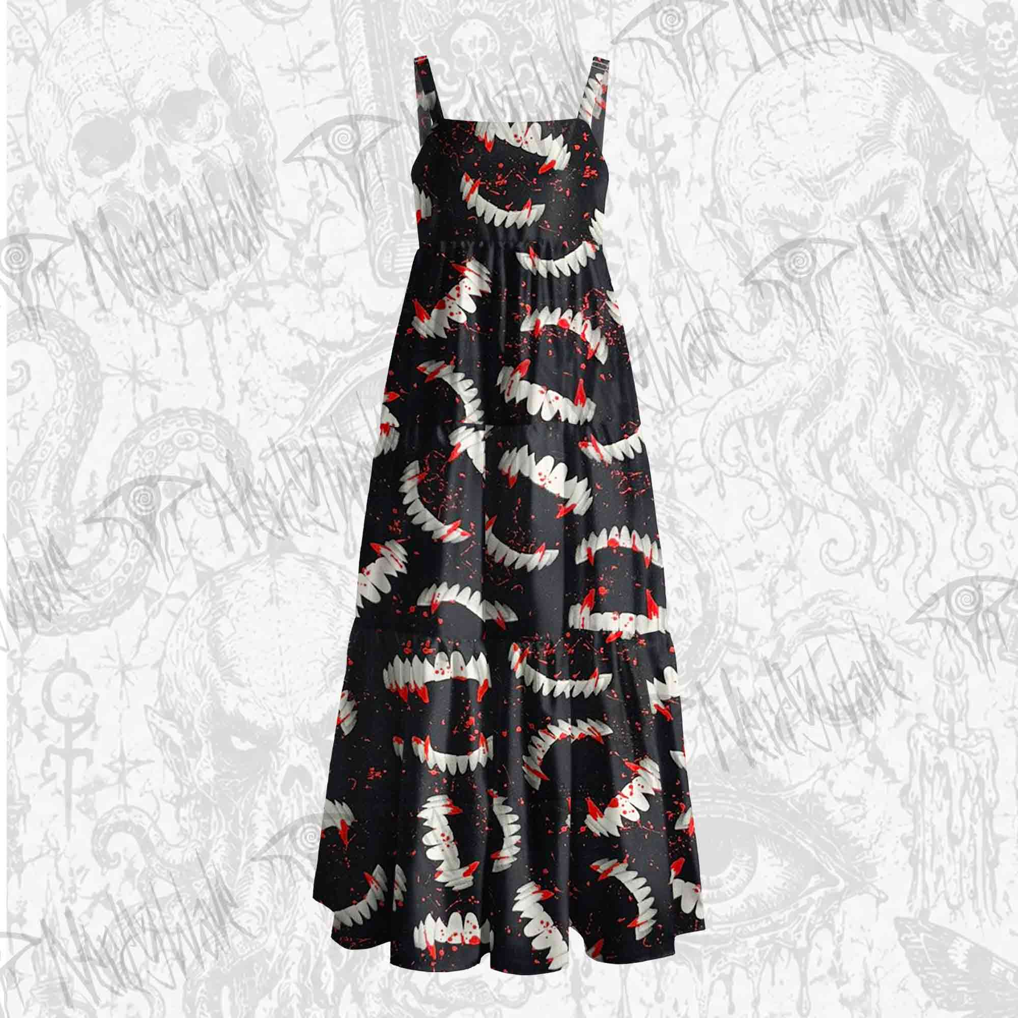 Bloody Vampire Wide Straps Maxi Dress