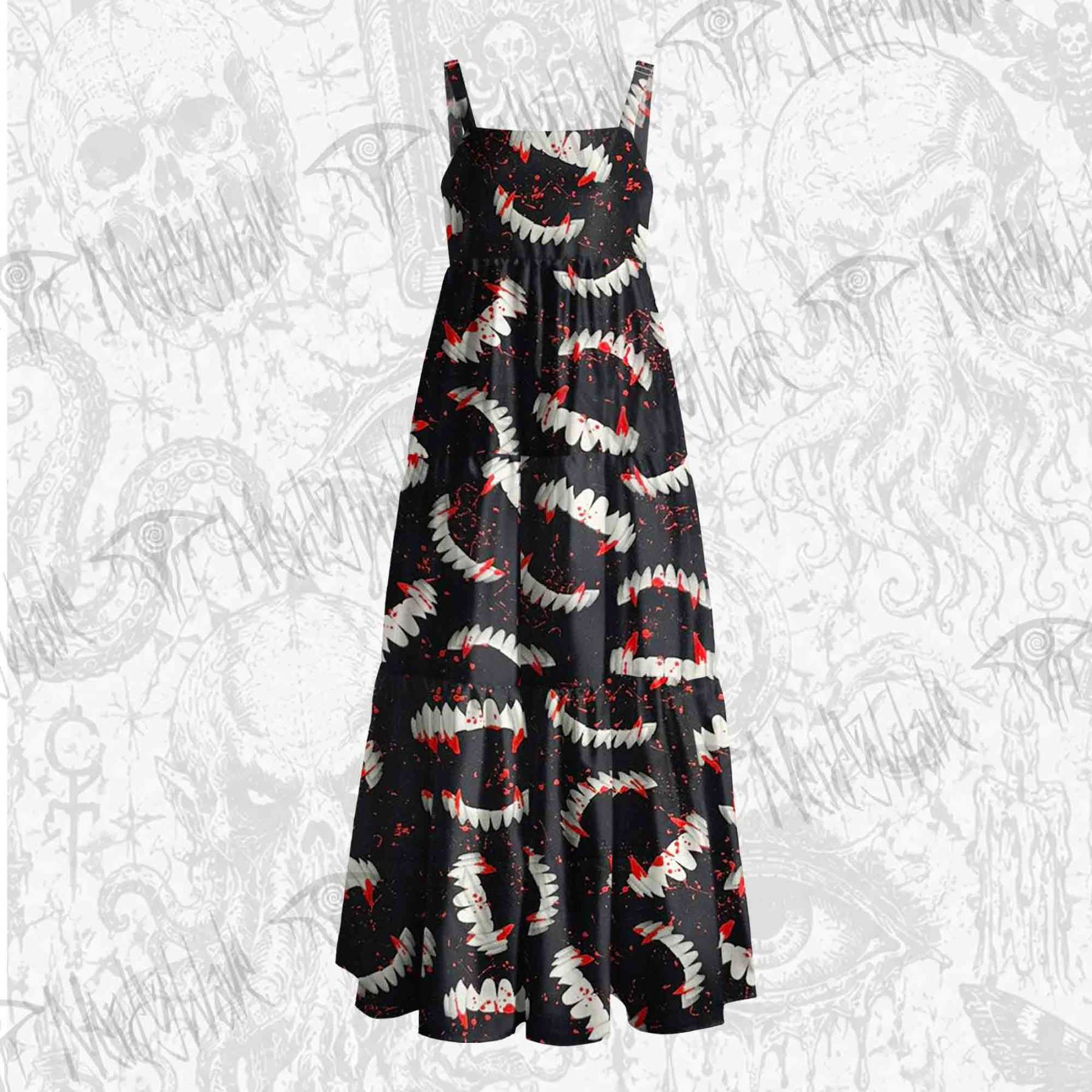 Bloody Vampire Wide Straps Maxi Dress