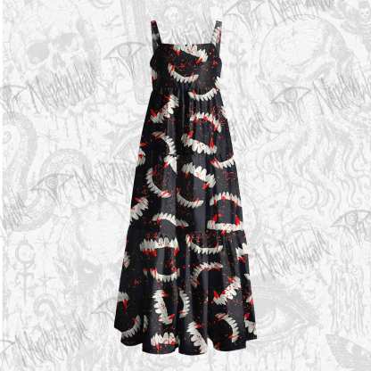 Bloody Vampire Wide Straps Maxi Dress