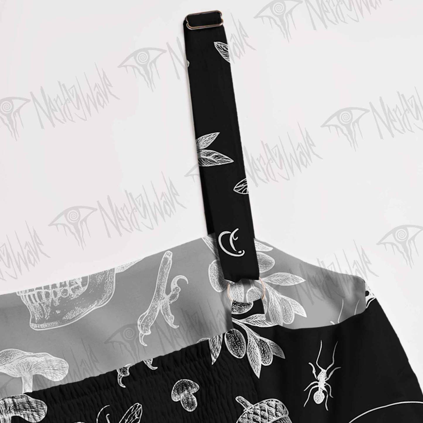 Mushrooms&Leaves Wide Straps Maxi Dress