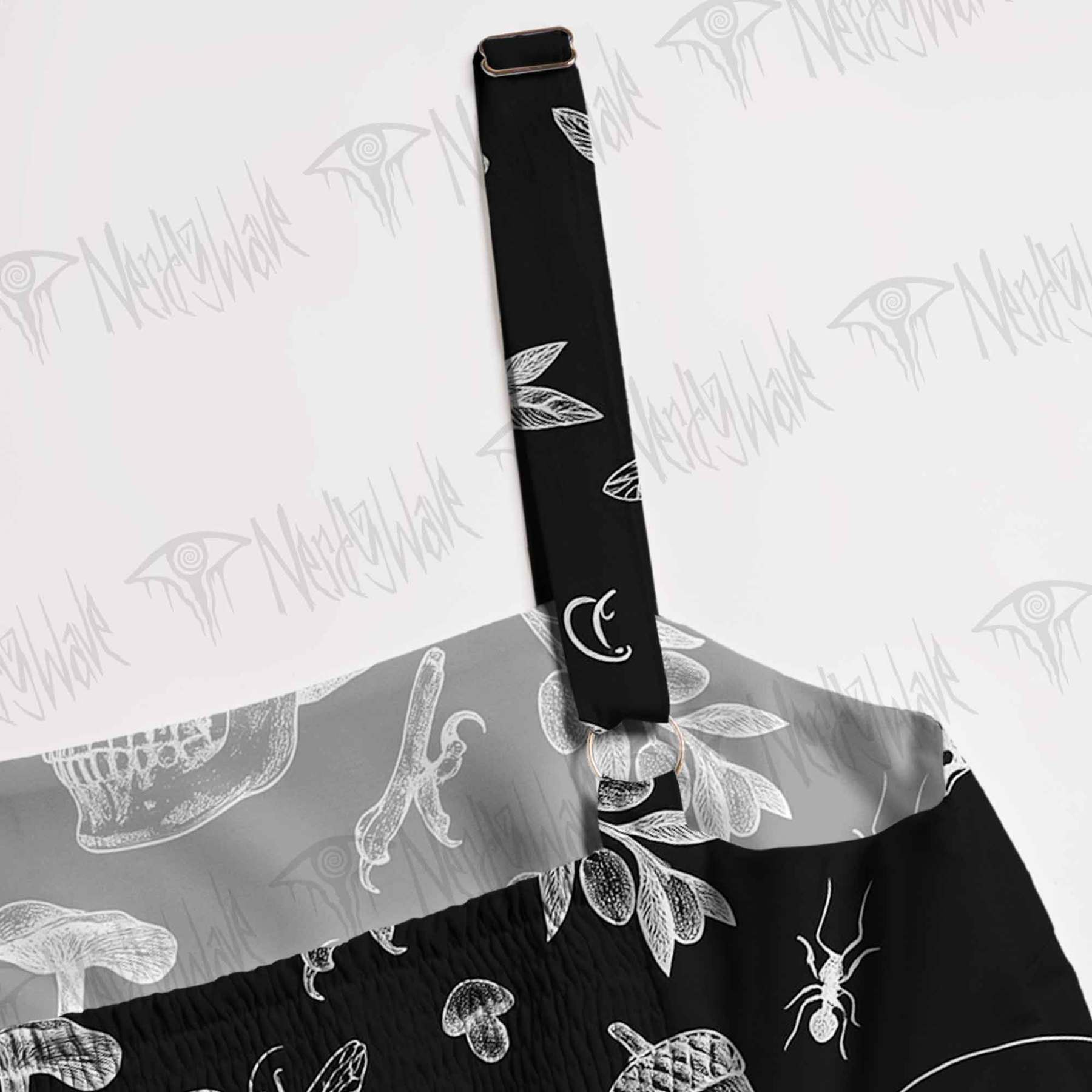 Mushrooms&Leaves Wide Straps Maxi Dress