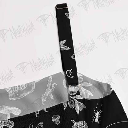 Mushrooms&Leaves Wide Straps Maxi Dress