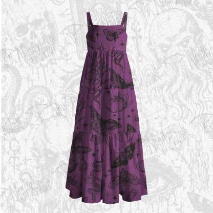 Witchy Aesthetic Wide Straps Maxi Dress