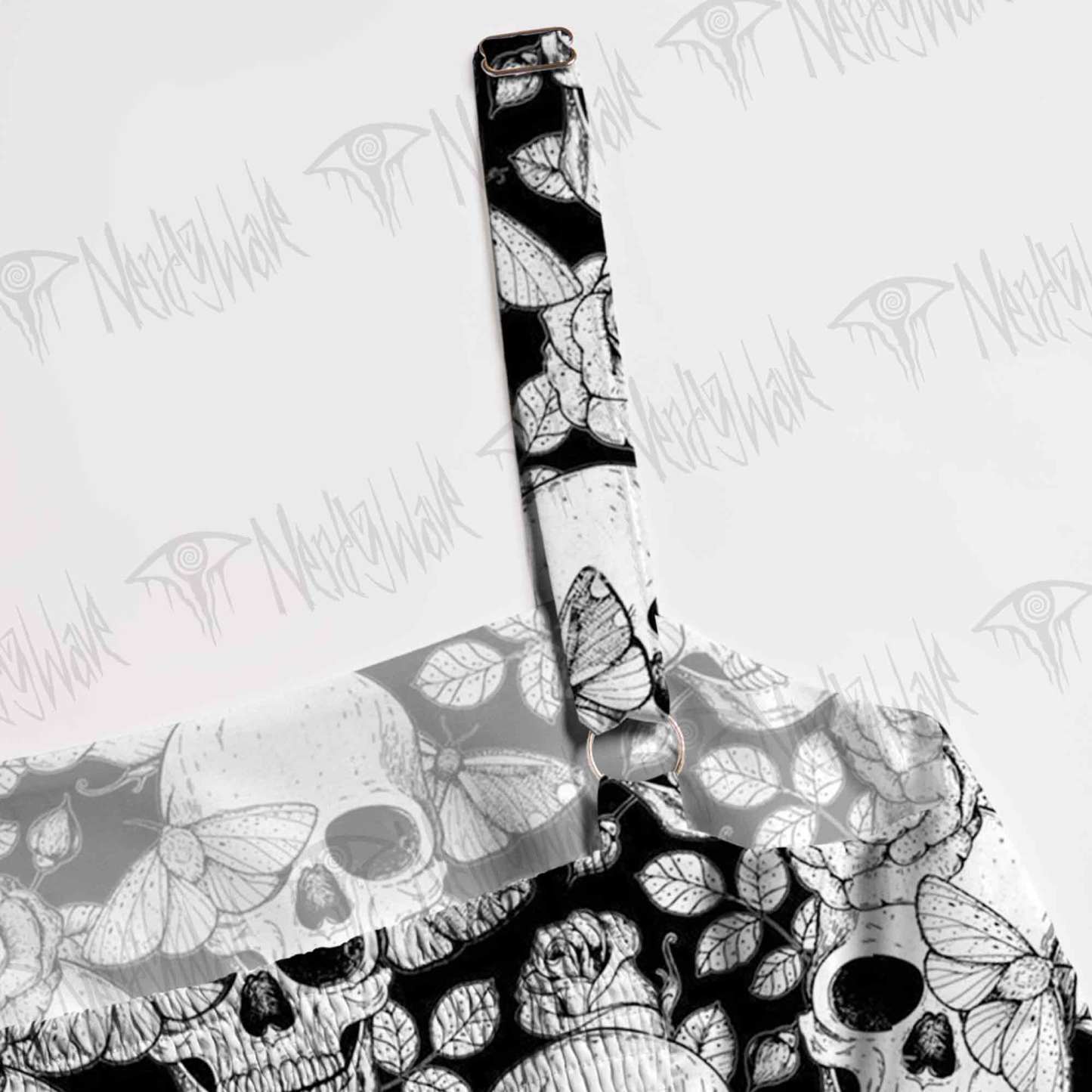 Skull Roses Wide Straps Maxi Dress