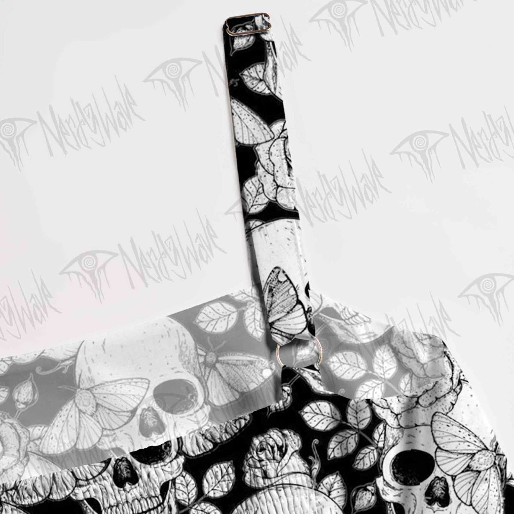 Skull Roses Wide Straps Maxi Dress