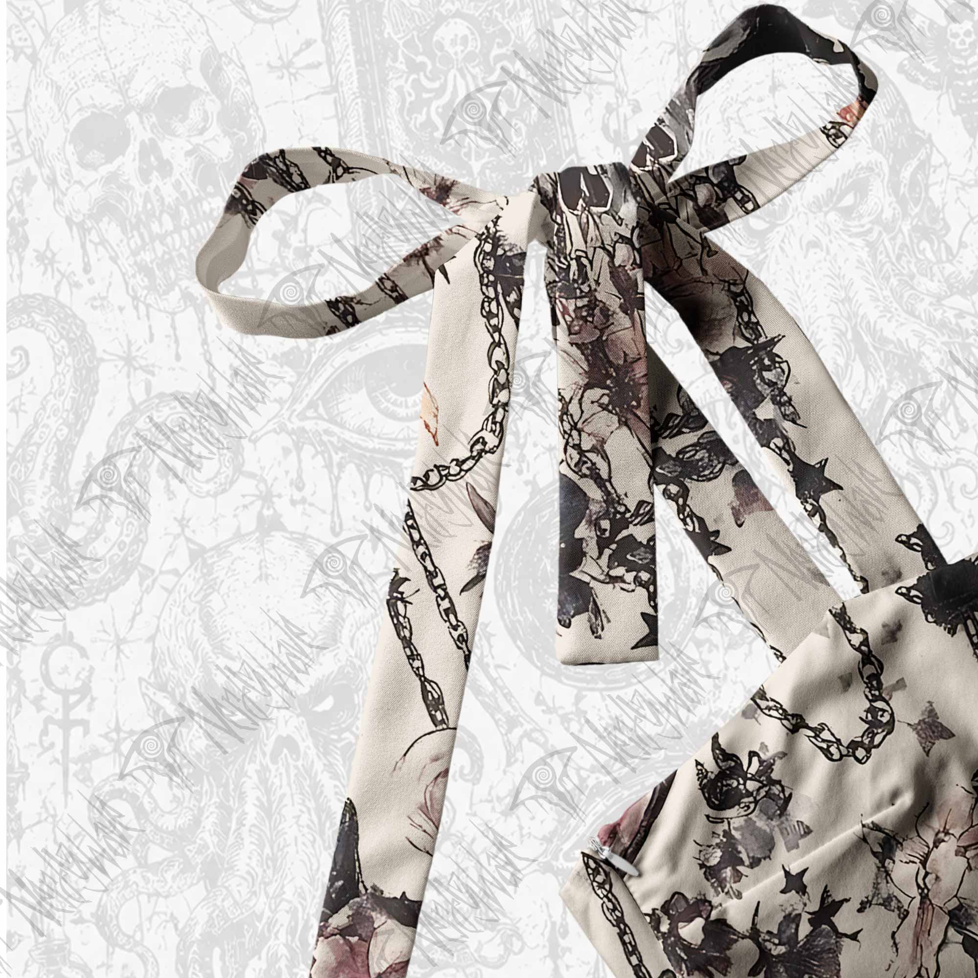 Skull & Heart Tie Shoulder Maxi Dress