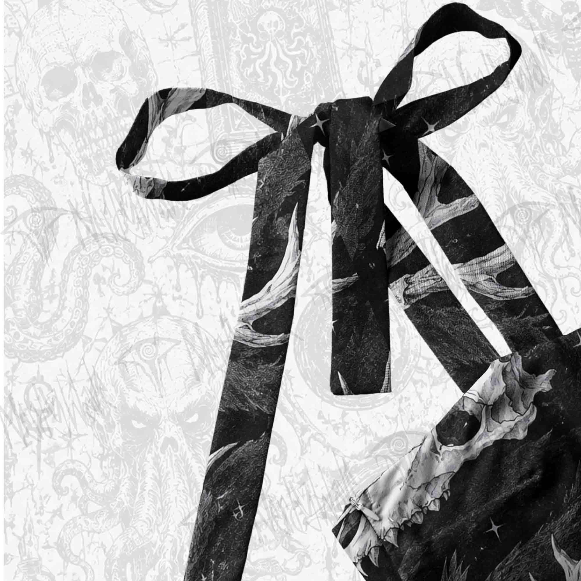 Wendigo Skulls Tie Shoulder Maxi Dress