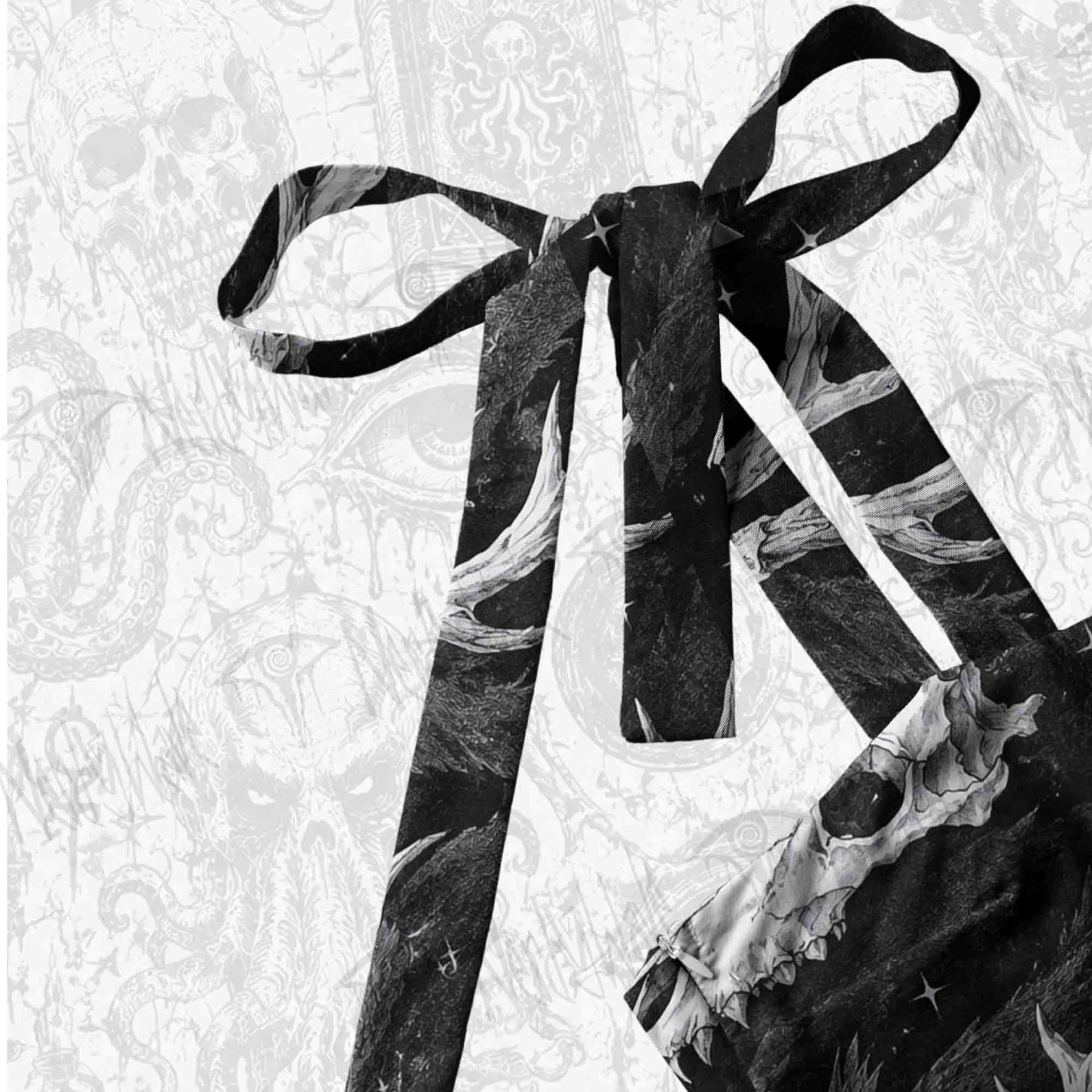 Wendigo Skulls Tie Shoulder Maxi Dress