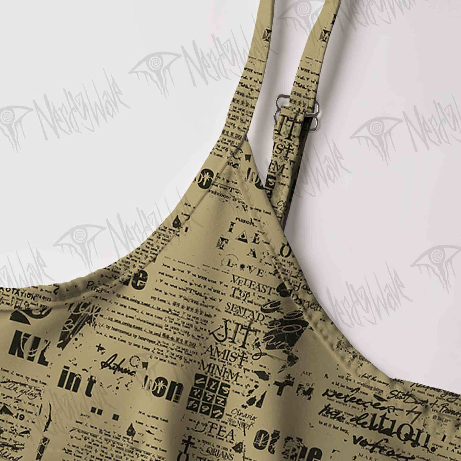 Alien Newspaper Strap Midi Sundress