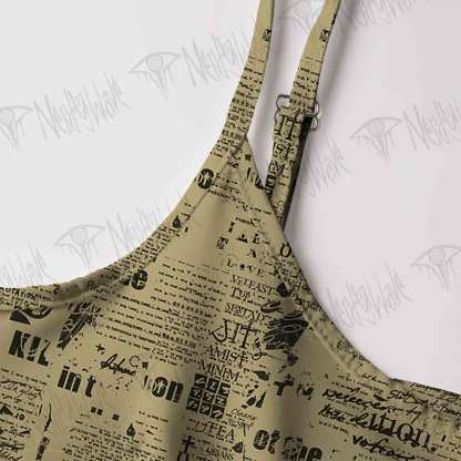Alien Newspaper Strap Midi Sundress