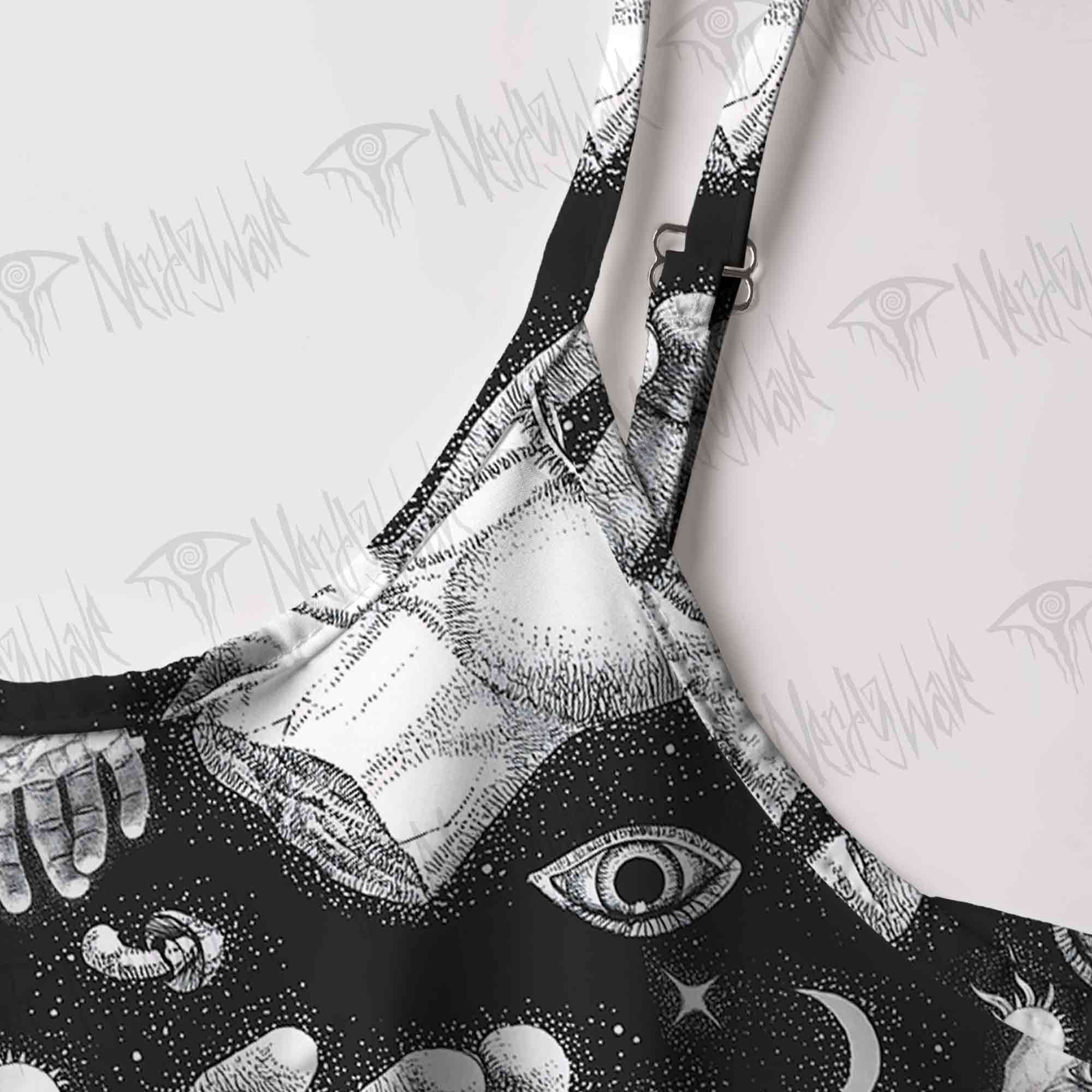Mysterious Outer Space Strap Midi Sundress