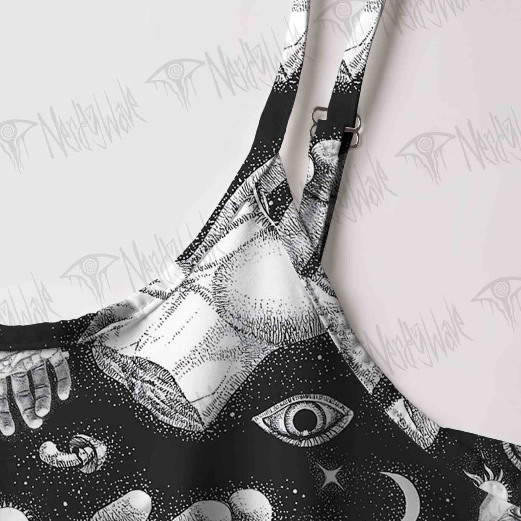 Mysterious Outer Space Strap Midi Sundress