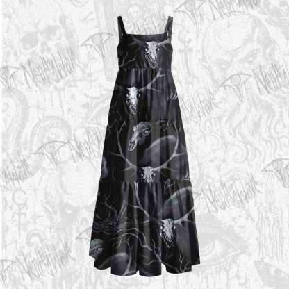 Wendigo Folk Horror Wide Straps Maxi Dress