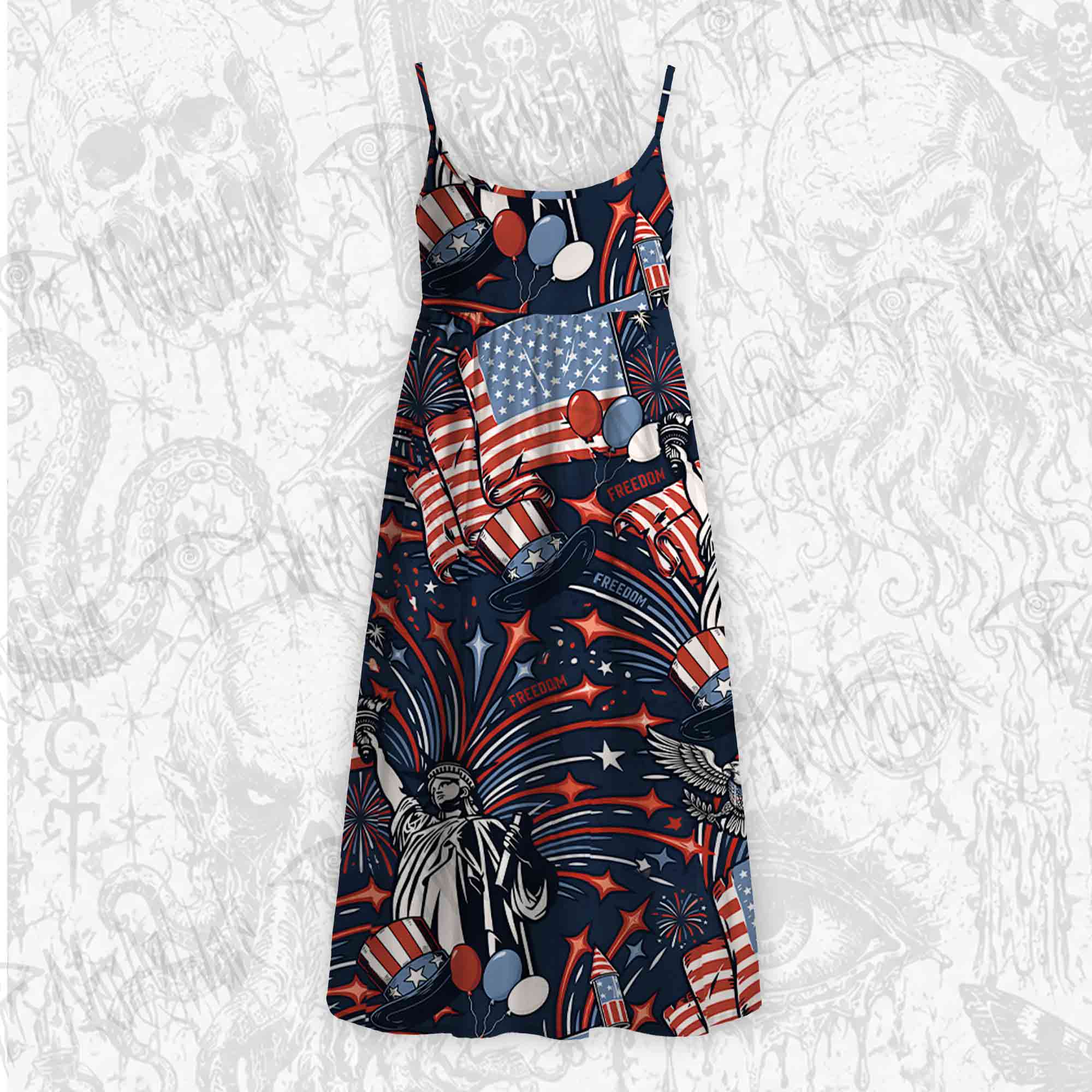 The Statue of Liberty Strap Midi Sundress