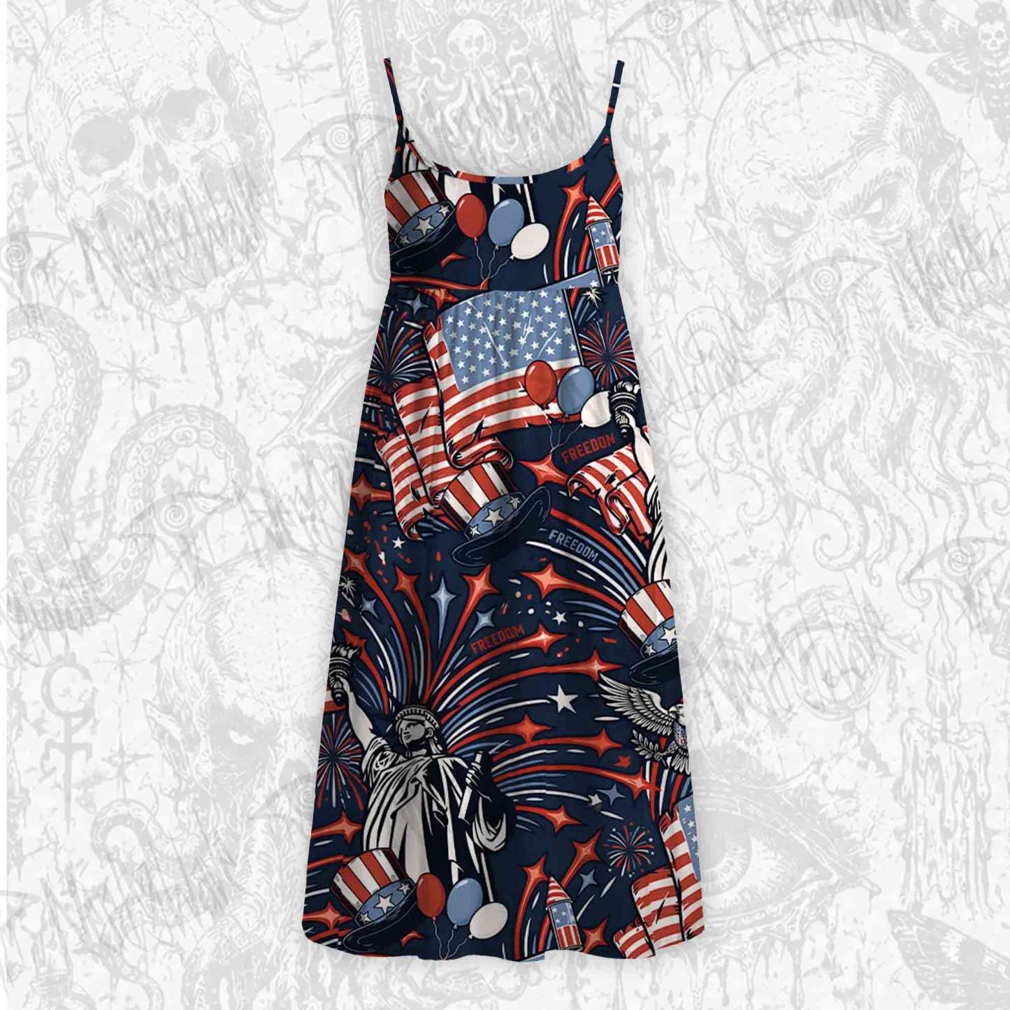 The Statue of Liberty Strap Midi Sundress