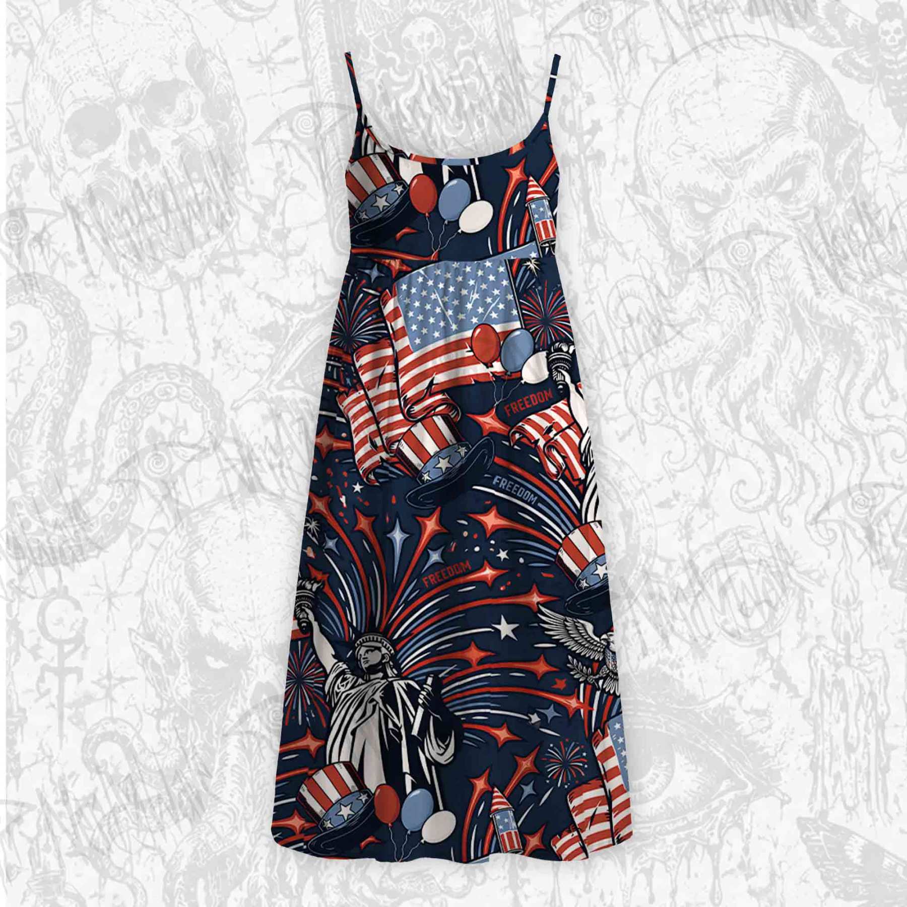 The Statue of Liberty Strap Midi Sundress
