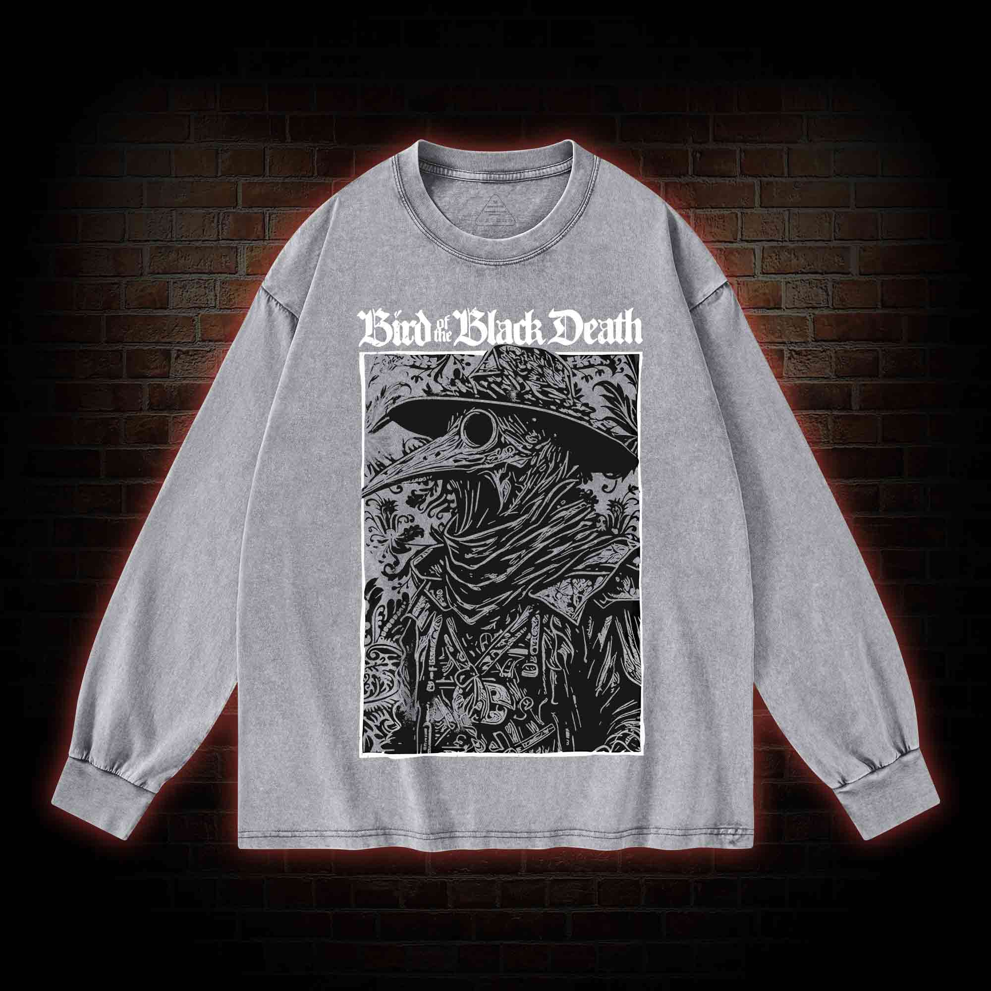Bird of The Black Death Washed Long-Sleeve T-shirt