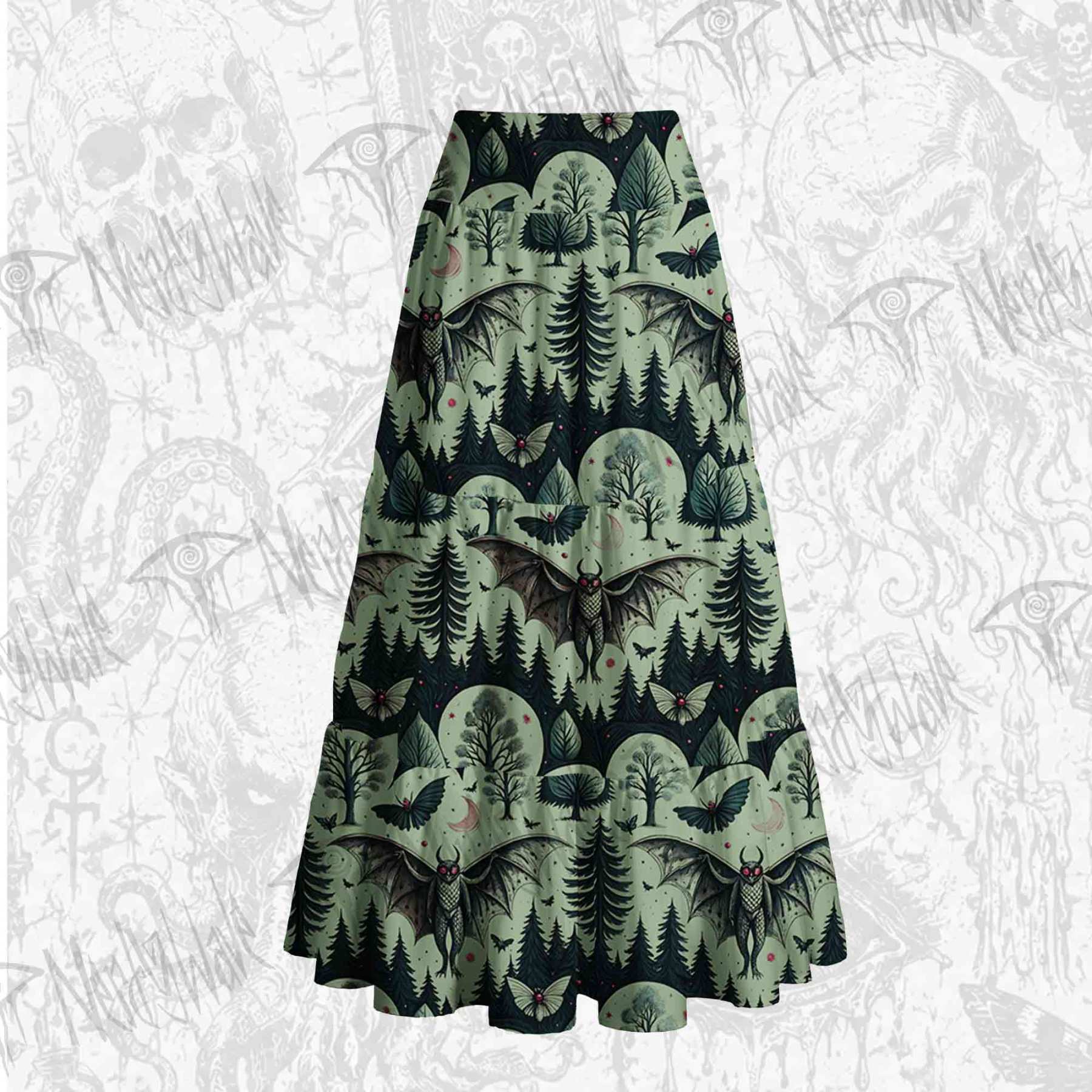 Home of the Mothman Tiered Skirt