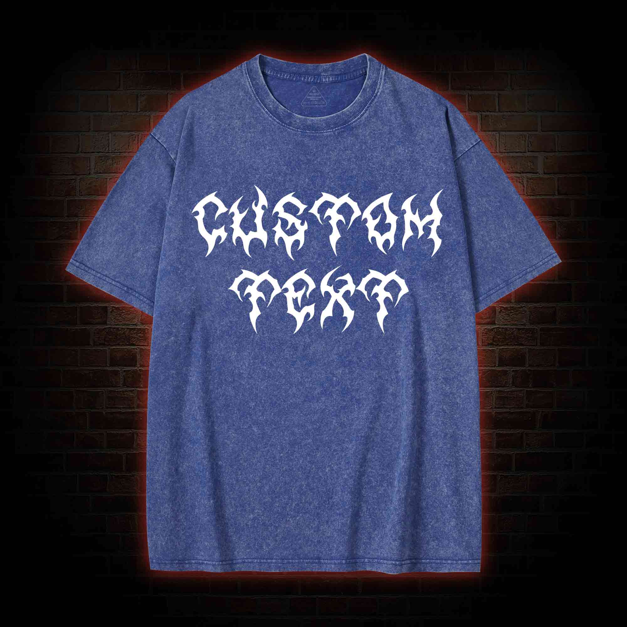Personalized Style Custom Text Washed T-shirt