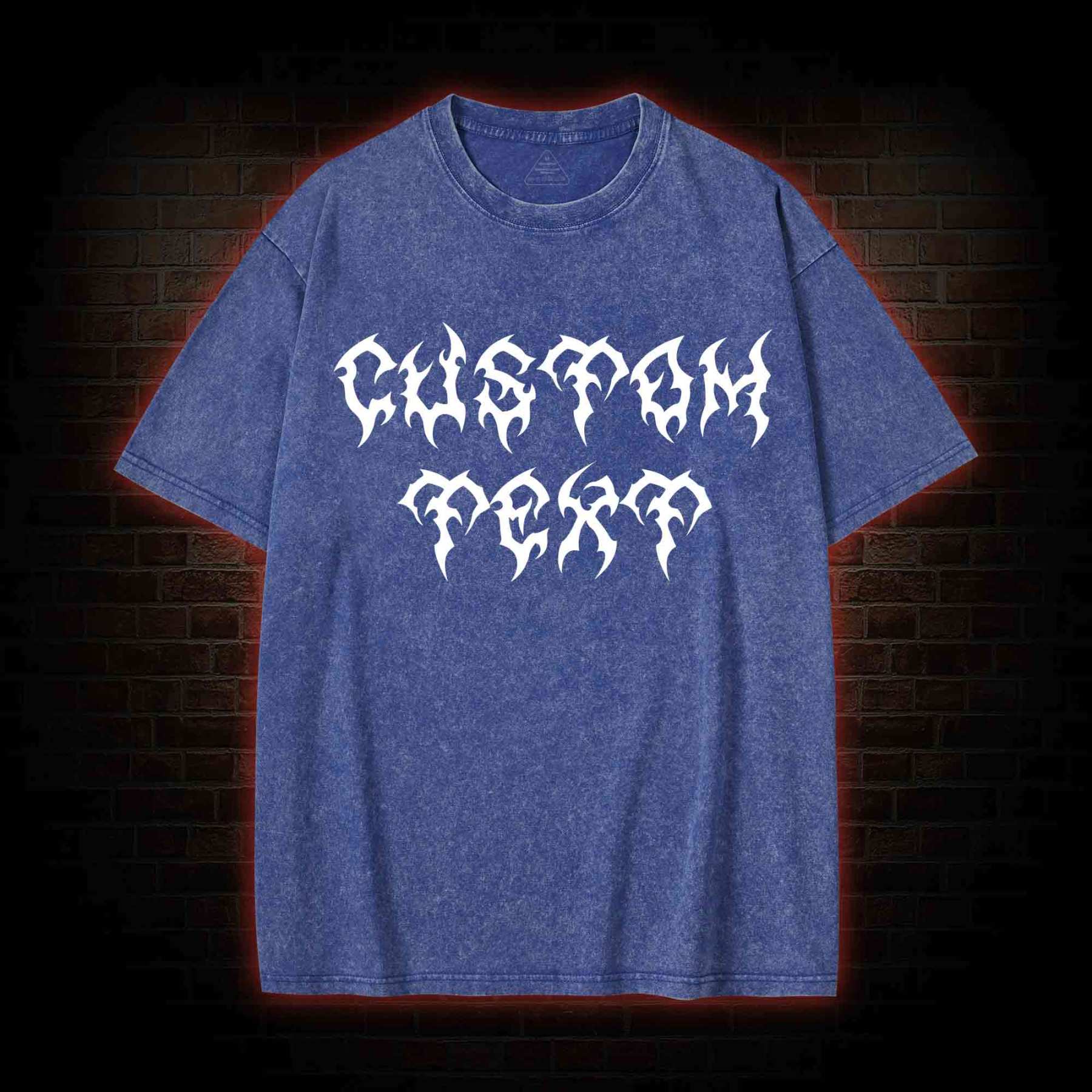 Personalized Style Custom Text Washed T-shirt