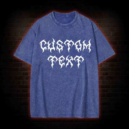 Personalized Style Custom Text Washed T-shirt