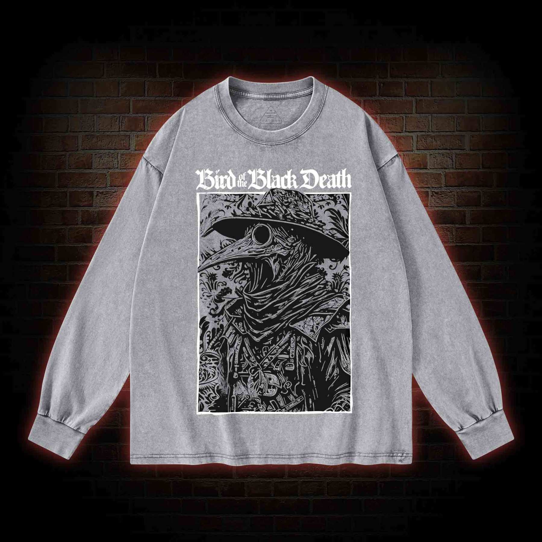 Bird of The Black Death Washed Long-Sleeve T-shirt