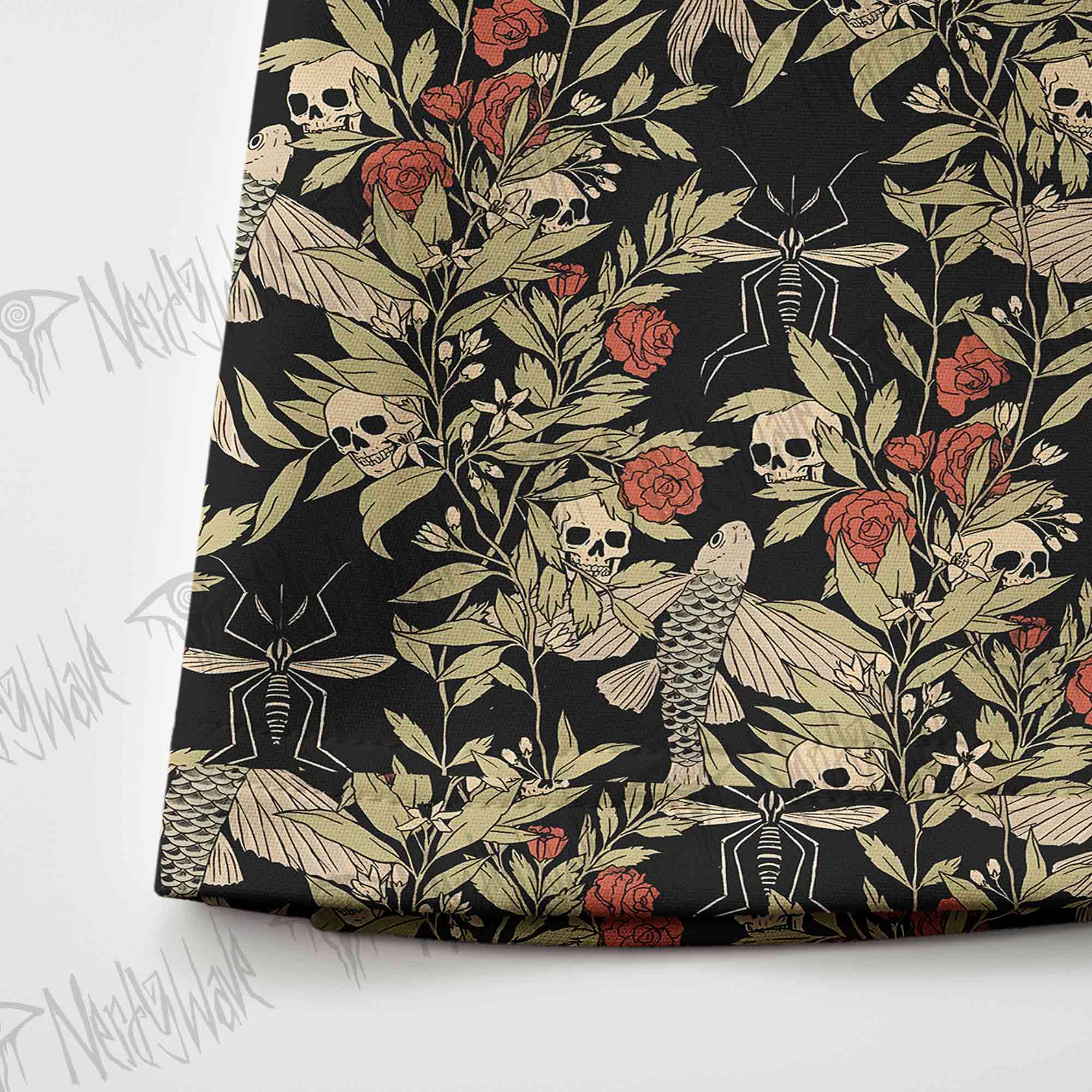 Skull and Flying Fish Skateboard Skirts
