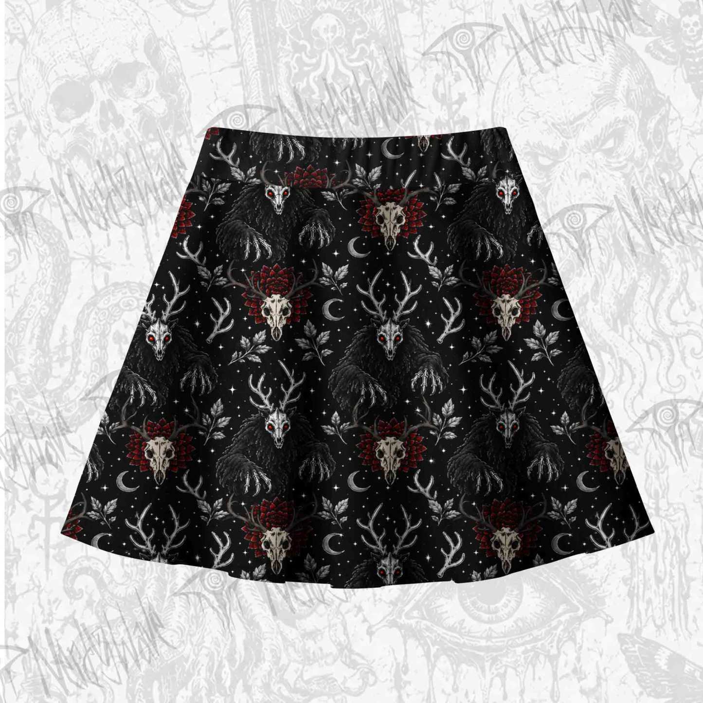 Wendigo Skulls Skateboard Skirts