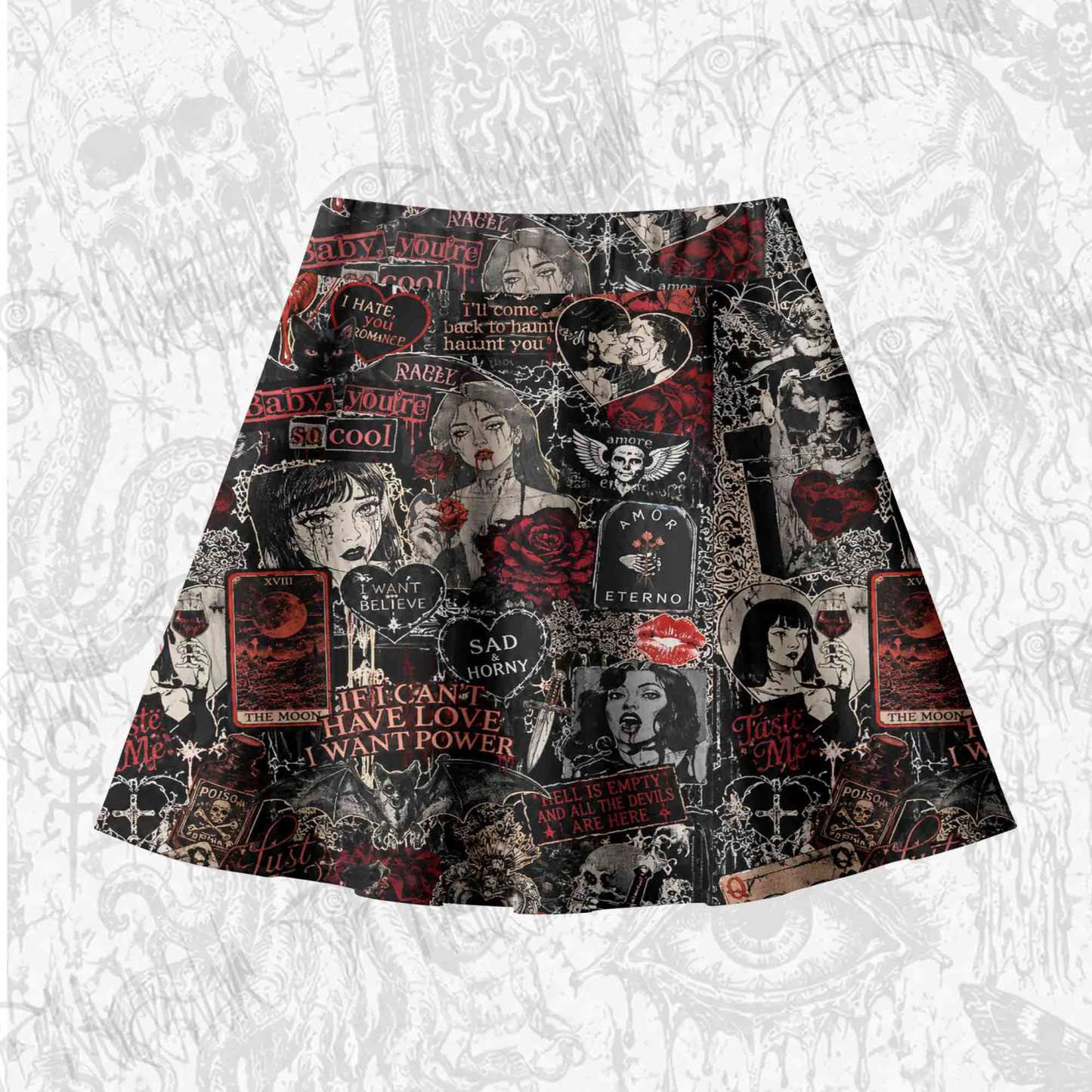 Vintage Stay Spooky Skateboard Skirts