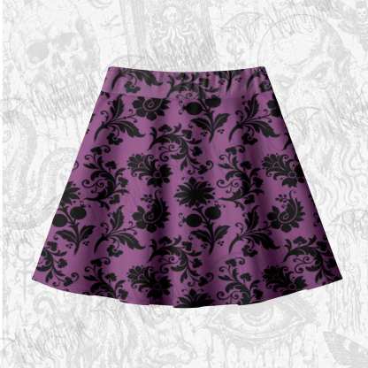 Black Floral Skateboard Skirts