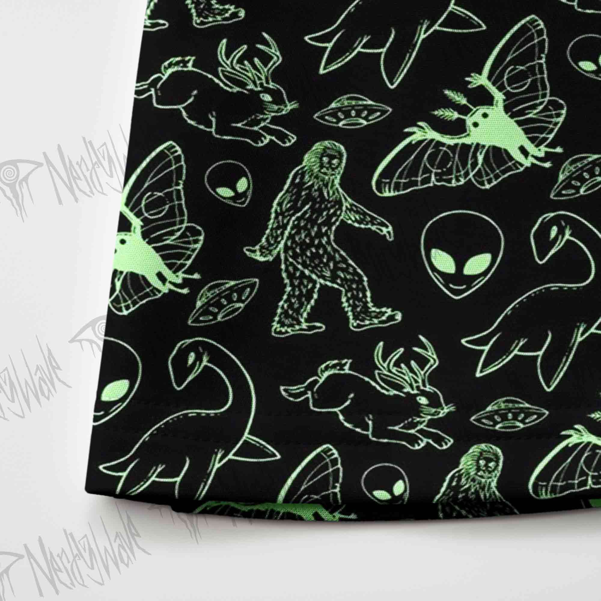 Cryptid Night Skateboard Skirts