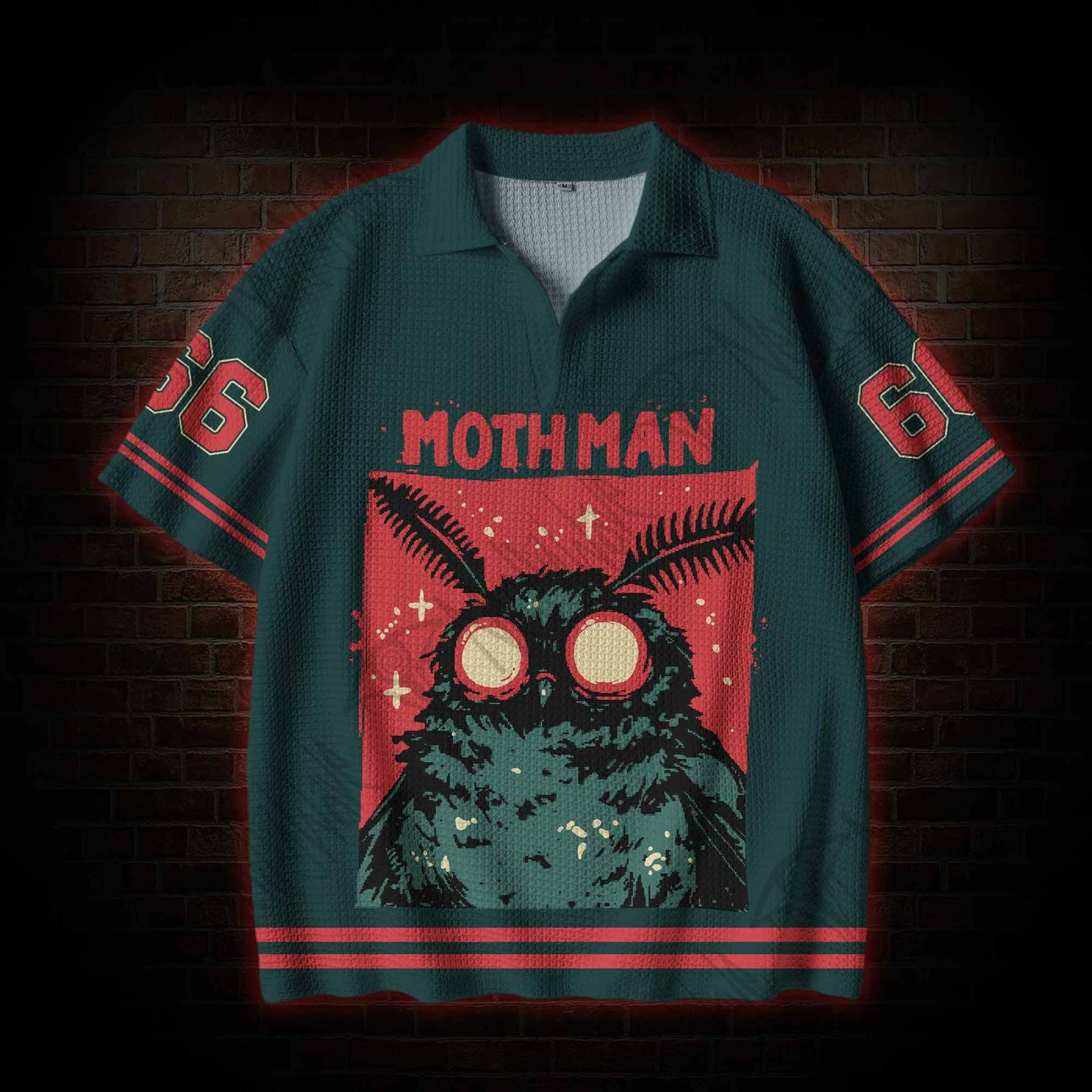 Mothman Crochet Knit Polo Shirt