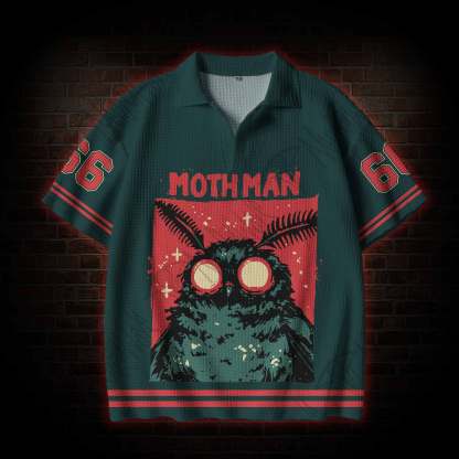 Mothman Crochet Knit Polo Shirt