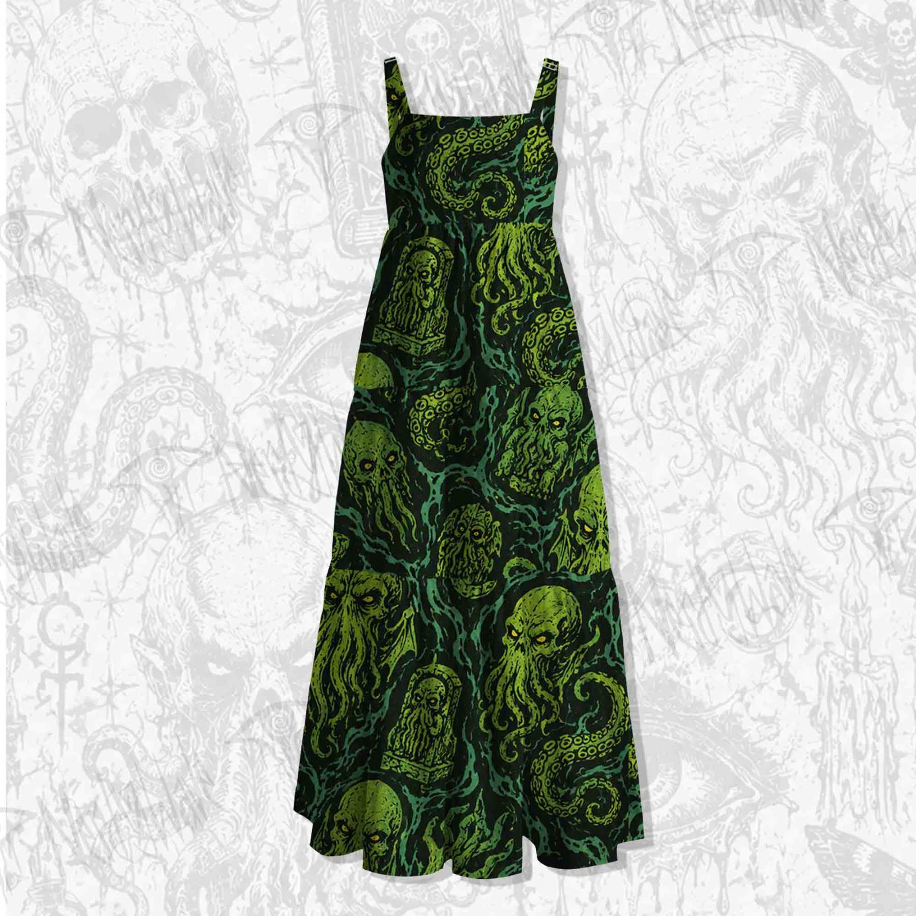 Cthulhu Mythos Wide Straps Maxi Dress