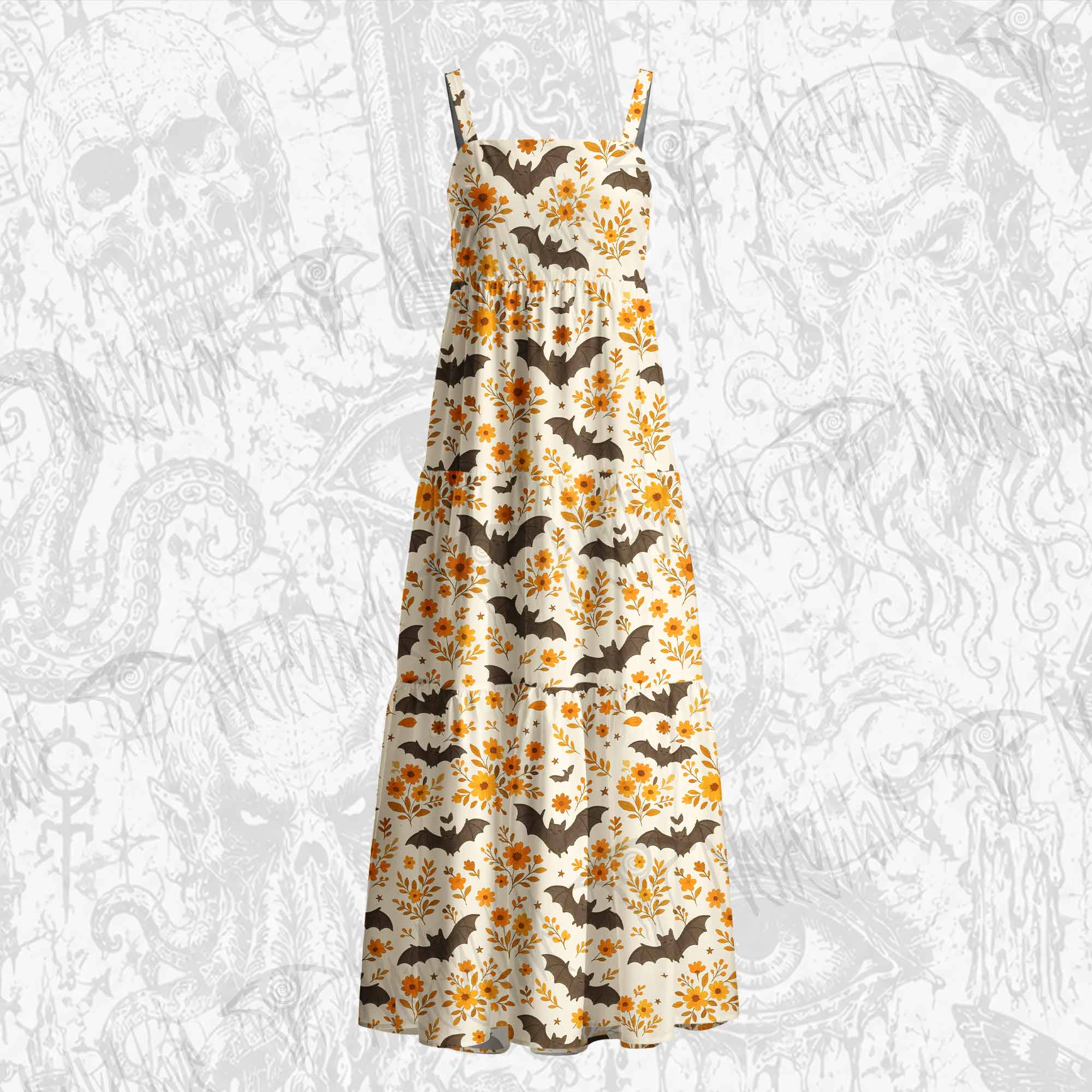 Batty Botanical Cotton Wide Straps Maxi Dress