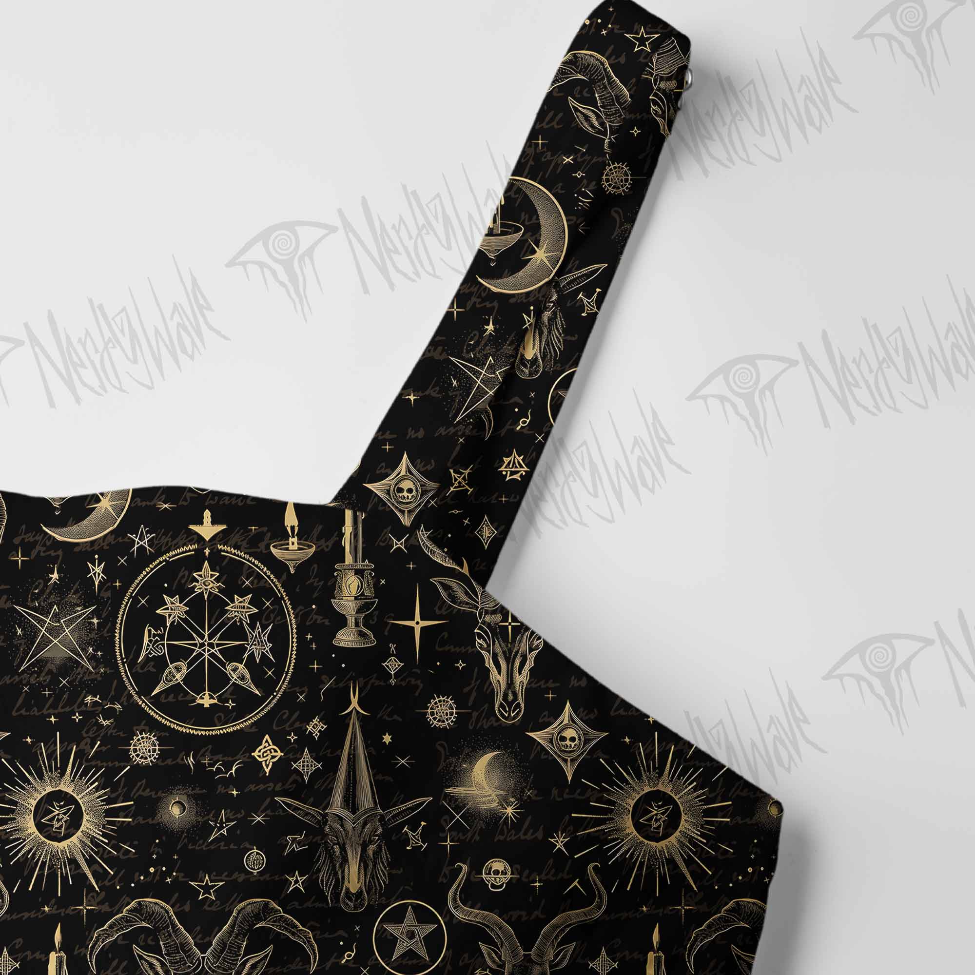 Baphomet Cotton Wide Straps Maxi Dress
