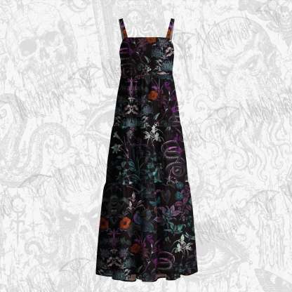 Forbidden Flora Cotton Wide Straps Maxi Dress
