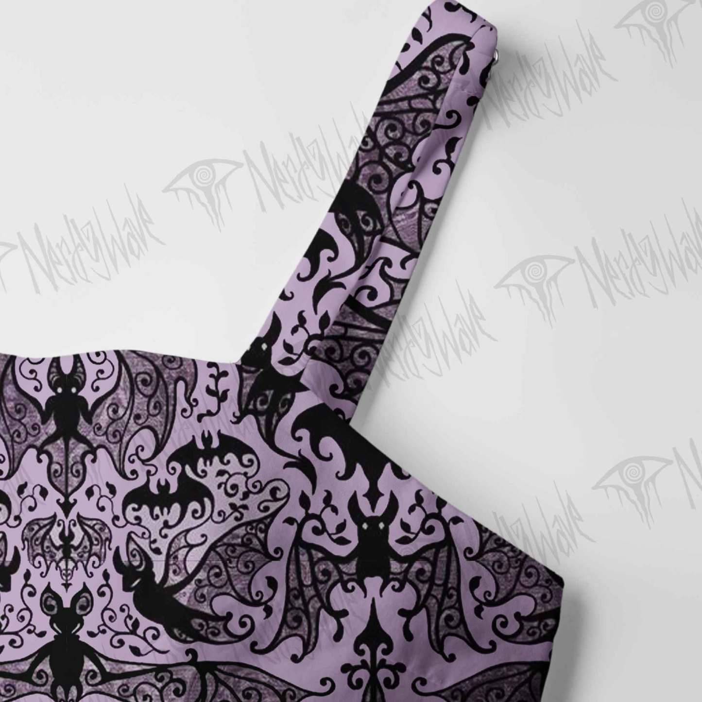 Gothic Bat Cotton Wide Straps Maxi Dress