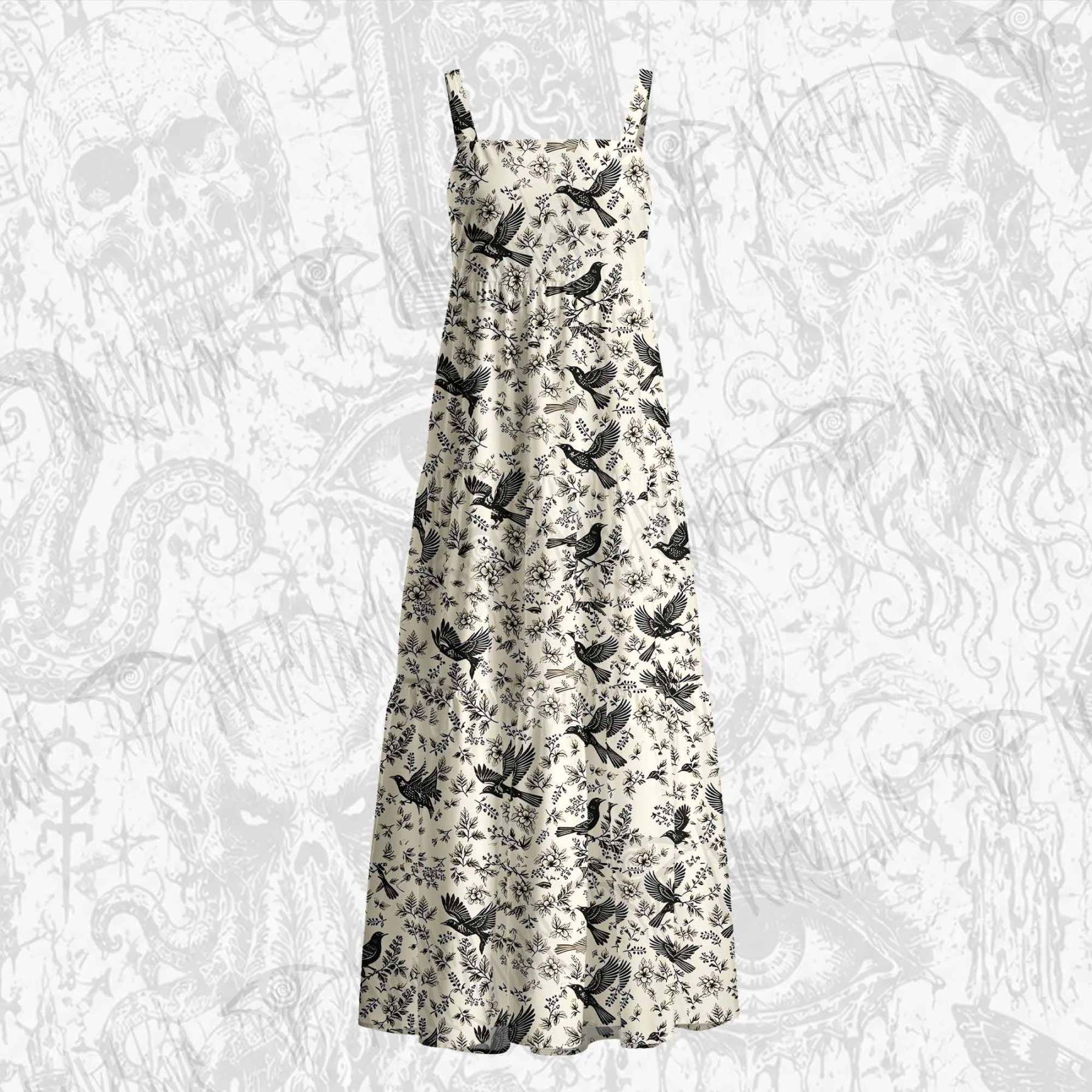 Raven's Meadow Cotton Wide Straps Maxi Dress