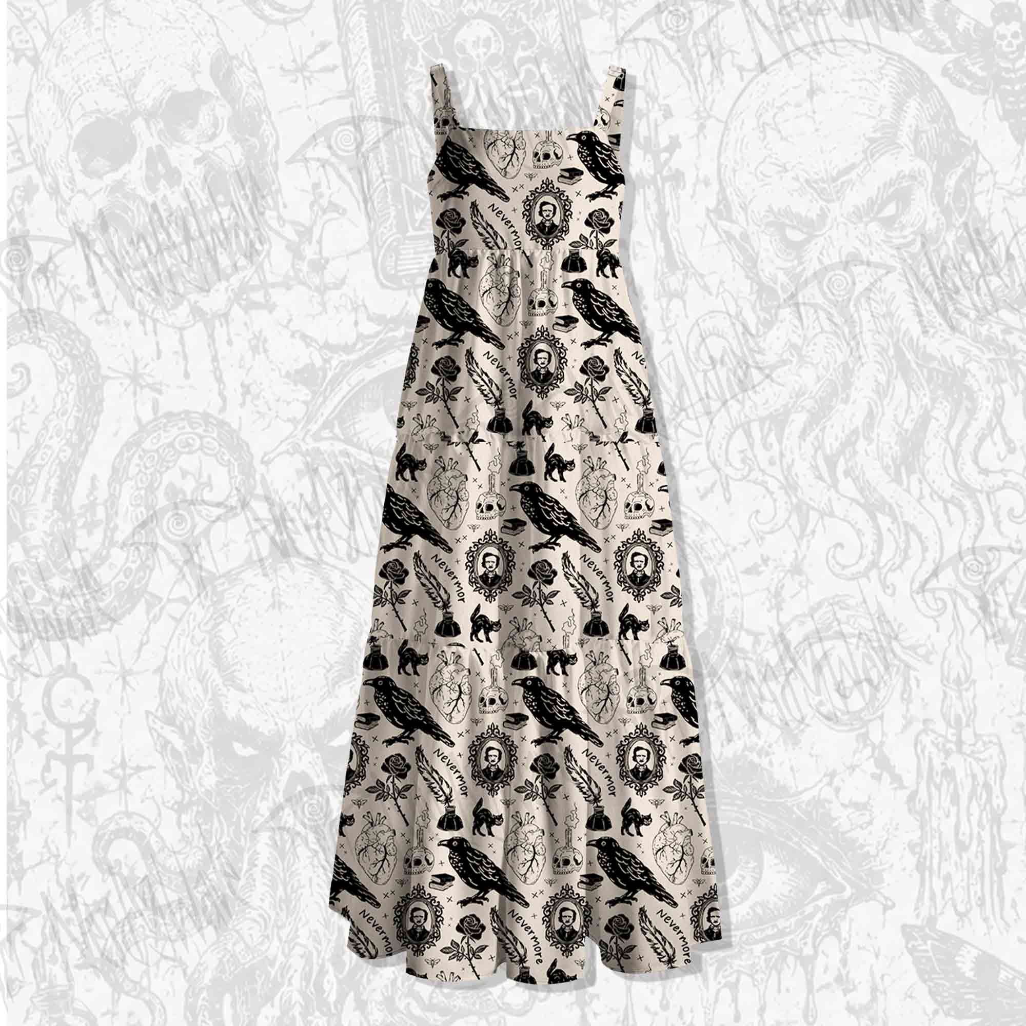 Raven’s Ink Wide Straps Maxi Dress