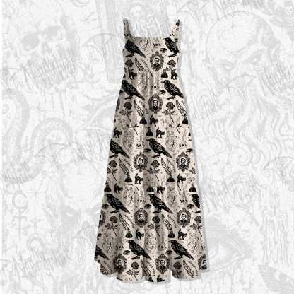 Raven’s Ink Wide Straps Maxi Dress