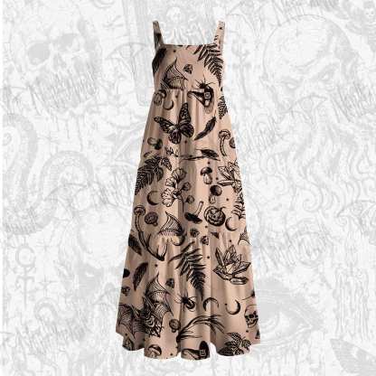 Witchy Botanical Wide Straps Maxi Dress
