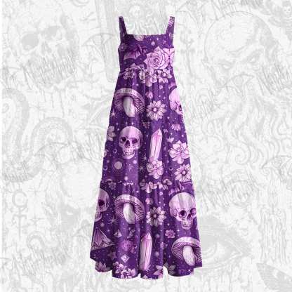 Violet Venom Wide Straps Maxi Dress