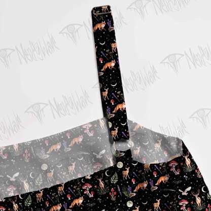 Nocturnal Woodland Creatures Wide Straps Maxi Dress