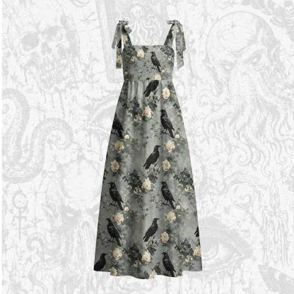 Raven’s Requiem Tie Shoulder Maxi Dress