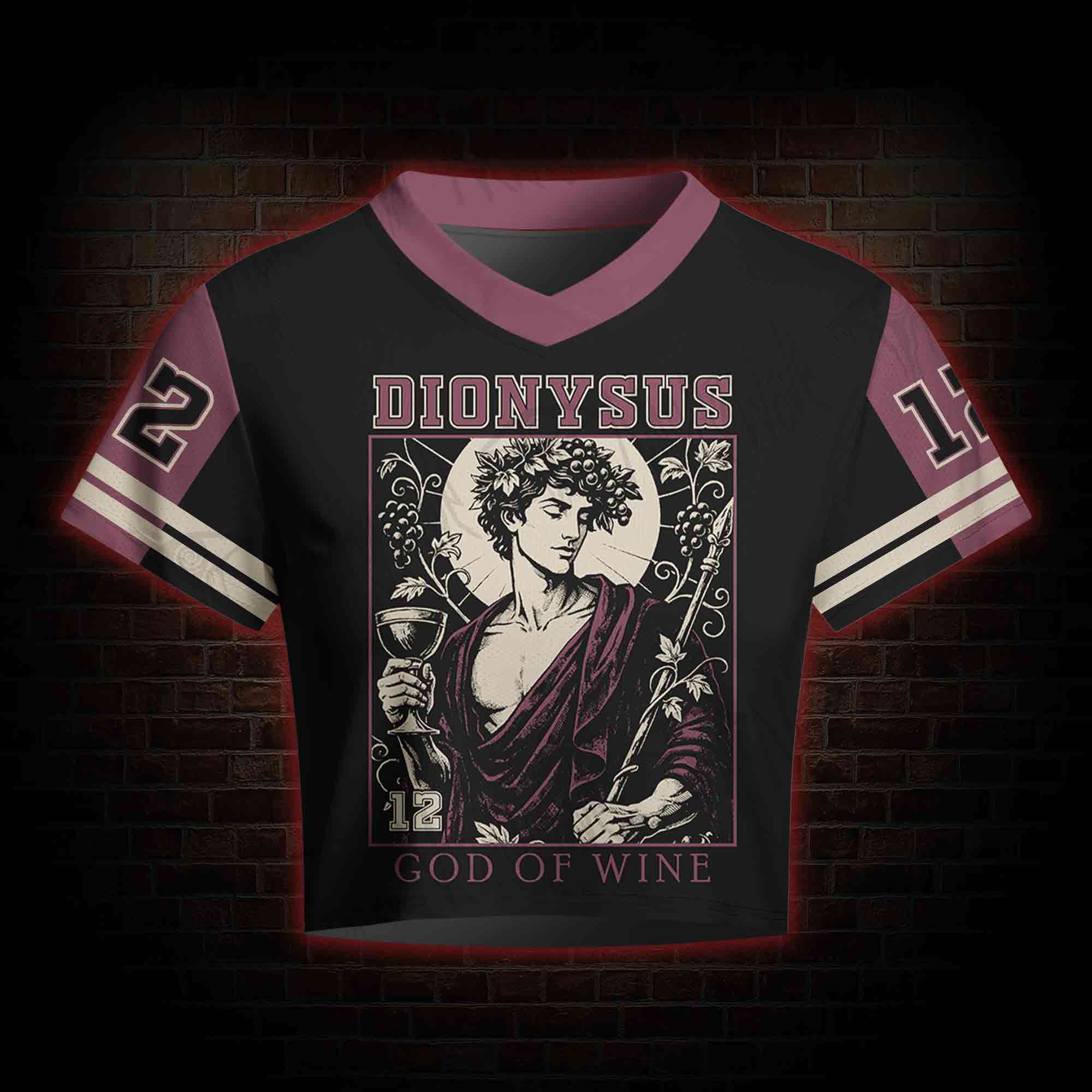 God of Wine Greek mythology Women's Cropped Mesh Jersey